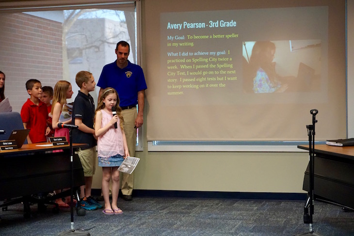 <p>GMS third-grade student Avery Pearson explained how she wanted to be a better speller and used SpellingCity.com to get there.</p>
