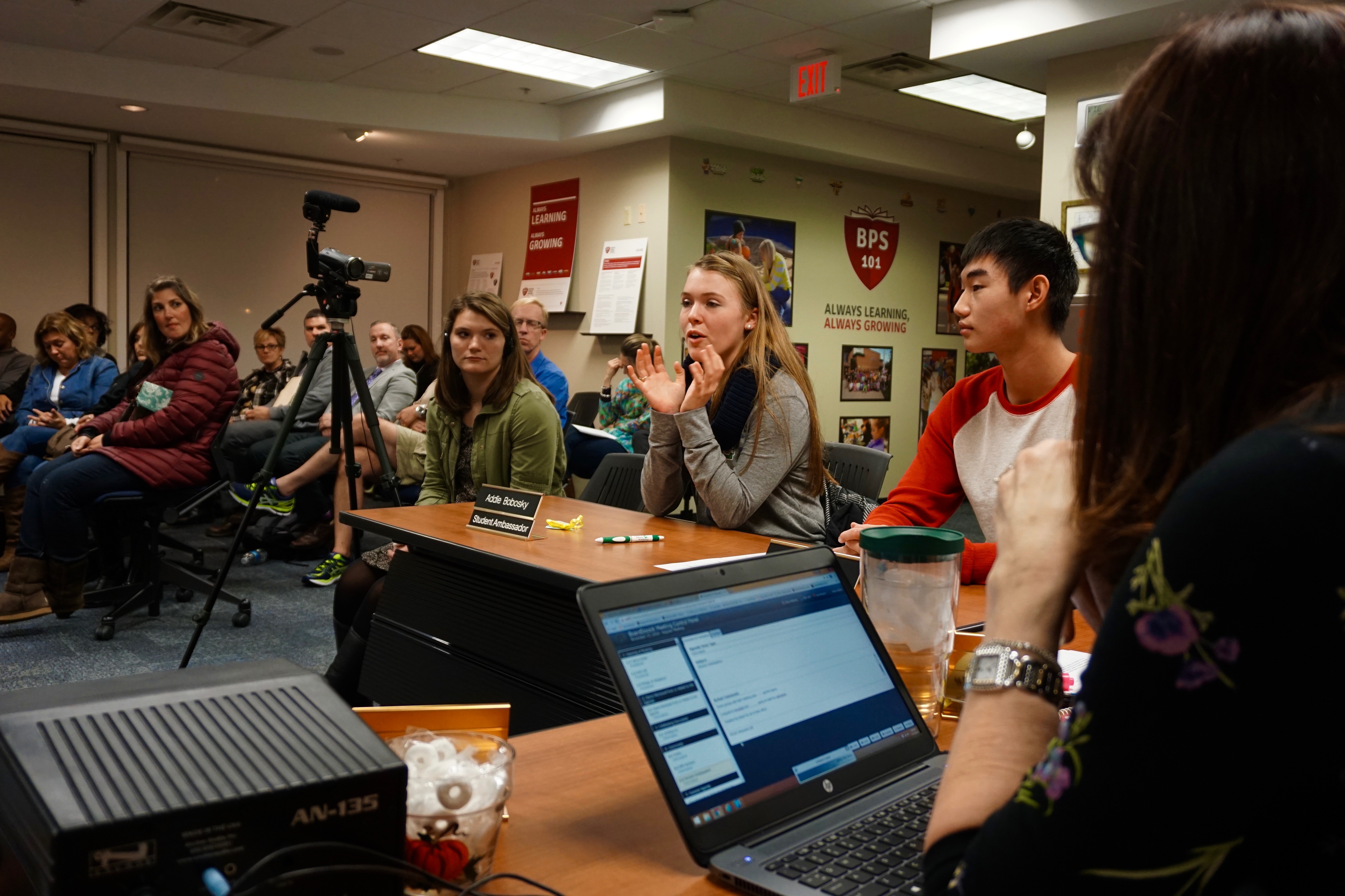 <p>BHS students play a major role in Board Meetings, including recording the meetings for BATV and reporting on student activities, achievements and initiatives.</p>
