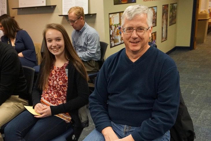 <p>RMS student and Principal Student Advisory Council Team Member Sarah Dremel with her dad Ray. </p>

