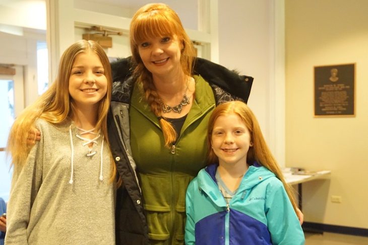 <p>RMS student and Principal Student Advisory Council Team Member Olivia Stoops (left) with her mom Amy and sister Lily.</p>
