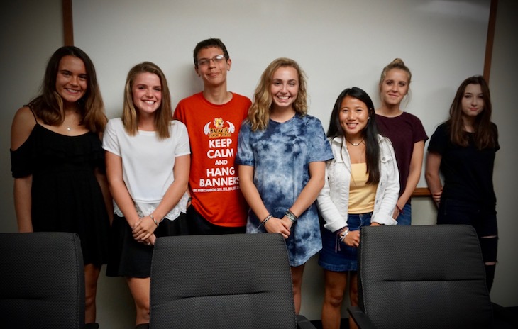 <p>BPS101 Communications Dept. interns (from left: Lauren Gould, Dessa Bobosky, Xander Lundblad, Grace Ward, Brooke Meyer, Claire Gearheart, and Elizabeth Shiver. (Not pictured: Alexa Andrews, Sarah Hager, and Kathryn Nyland.)</p>
