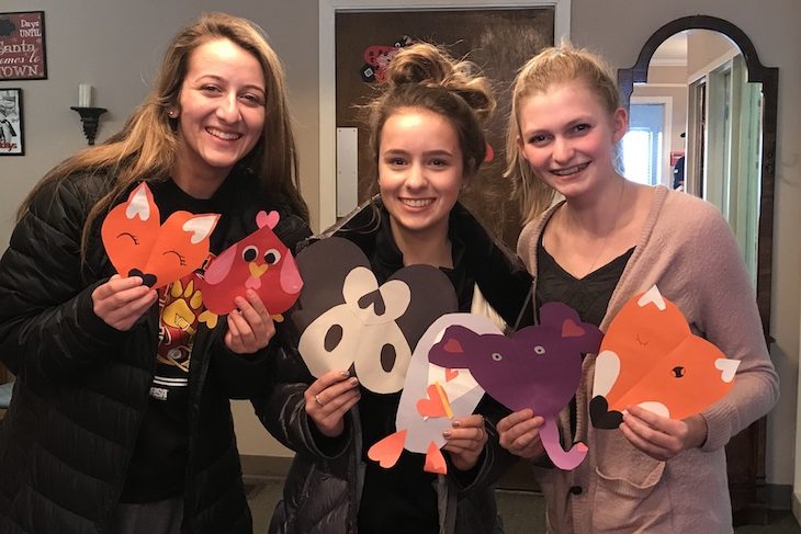 <p>BHS students in the After School Mentor Program helped deliver valentines to residents.</p>
