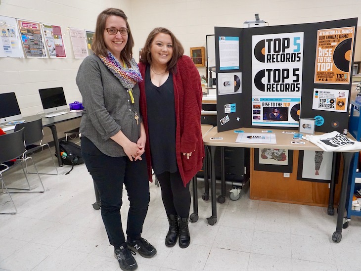 Batavia High School senior Haley Stein with BHS Graphic Arts Teacher, Kathleen Tieri Ton.