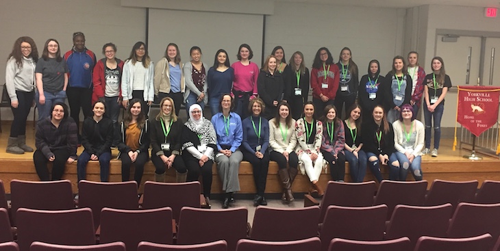 <p>Attendees at the screening of “Code: Debugging the Gender Gap” at Yorkville High School.</p>
