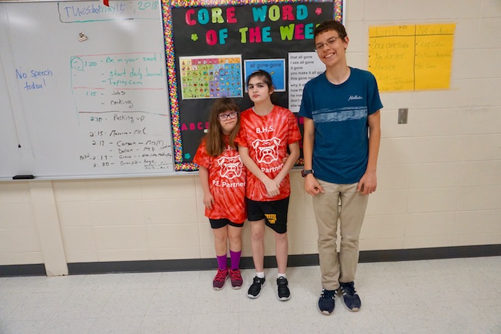 <p>Elita and Paige with the author of this article, BHS student/Communications Dept. intern Xander Lundblad. Xander is also a student athlete and a member of the BHS Cross Country and Track teams.</p>
