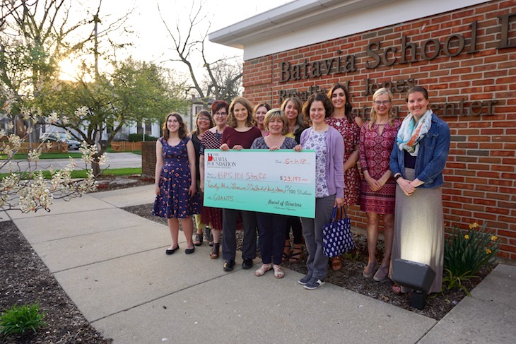 <p>Celebration time! The Batavia Foundation for Educational Excellence awarded eight grants to teachers at the May 1 Board Meeting.</p>
