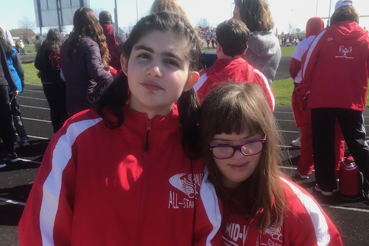 <p>BHS student athletes and Special Olympics spring game medalists and ribbon winners (from left) Paige Rippinger and Elita Cronin.</p>
