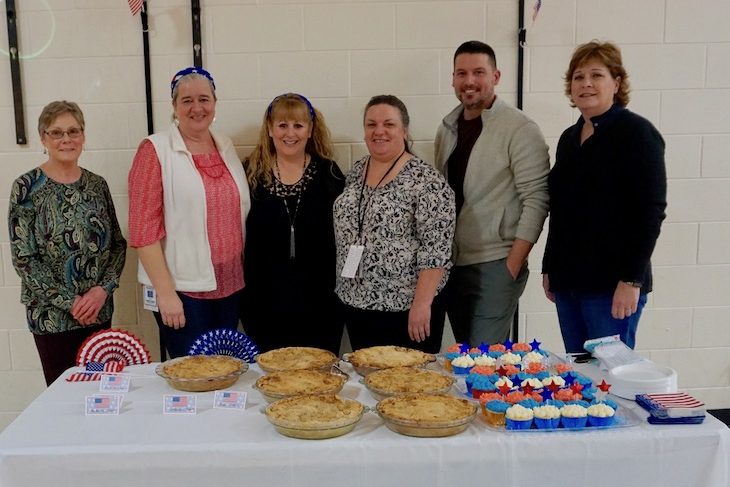 <p>Members of the ILP team (from left Barb Mamach, teacher; Sharon Taylor, paraprofessional; Susan Smith, paraprofessional; Julie Sims, paraprofessional; Tony Baier, teacher; and Ann Riemenschneider, paraprofessional.</p>
