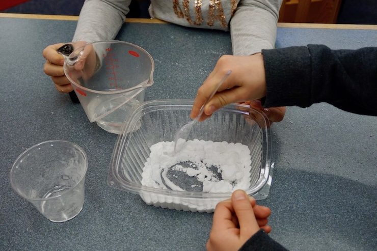 <p>Add too much water to baking soda, and packing snow turns to soup.</p>
