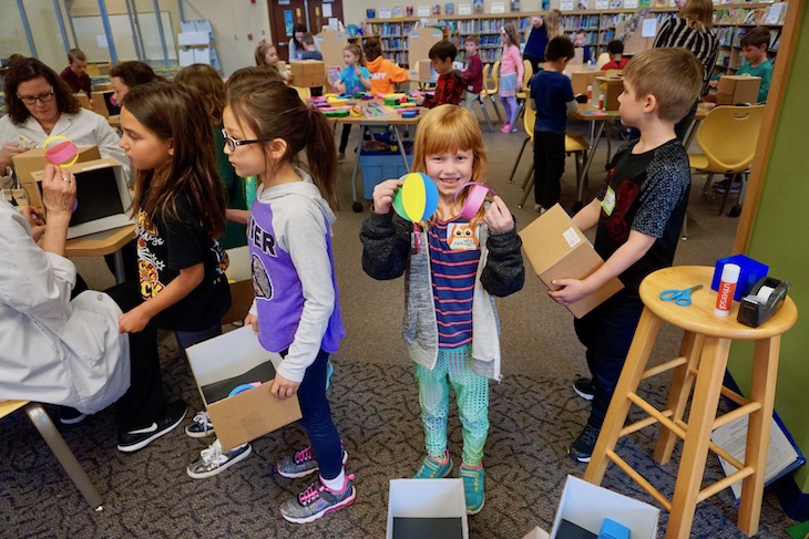 This creative first-grader is in line to get her 3D designs affixed to her geobox.