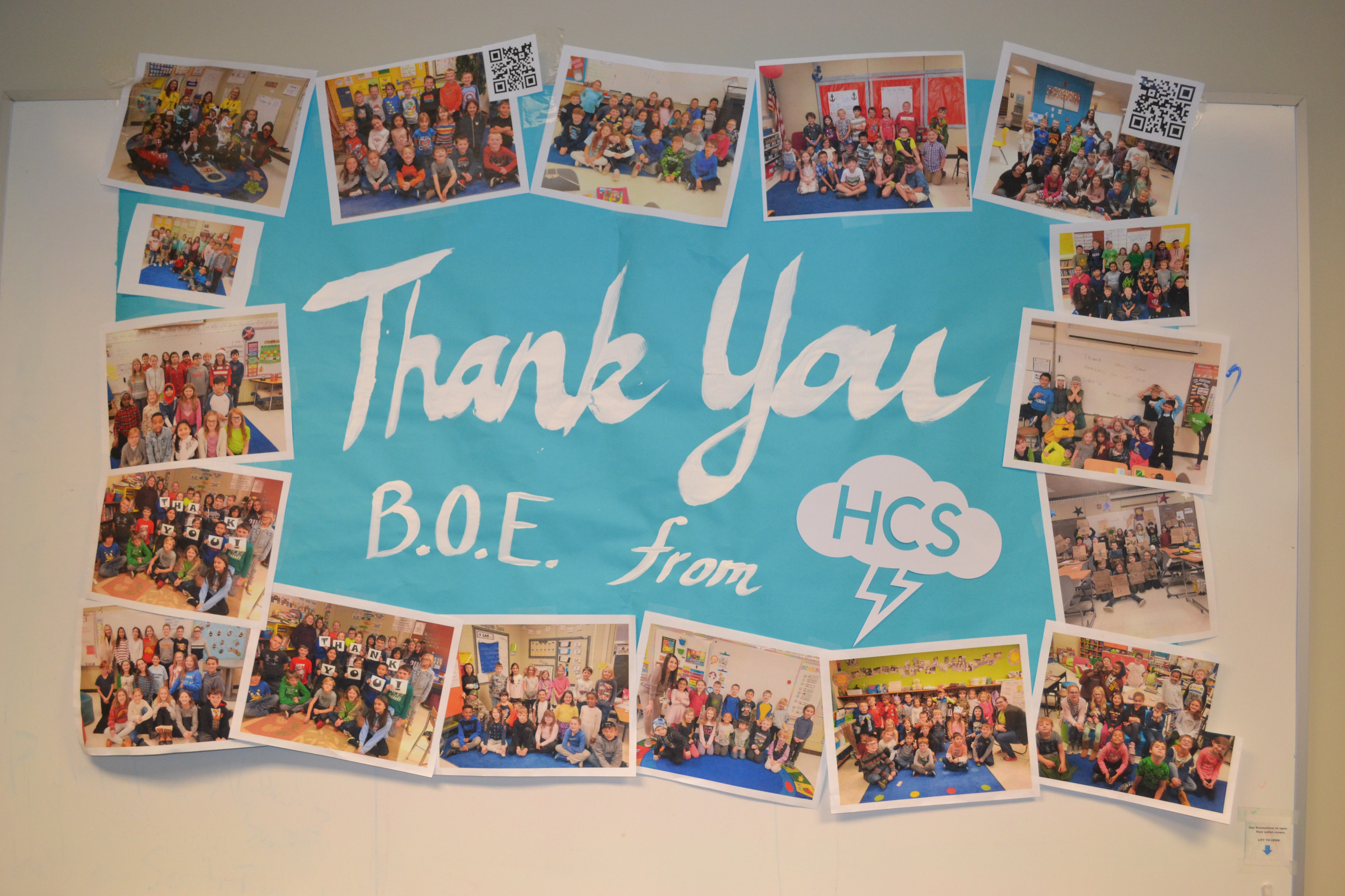 <p>A thank you to the BOE from HCS</p>
