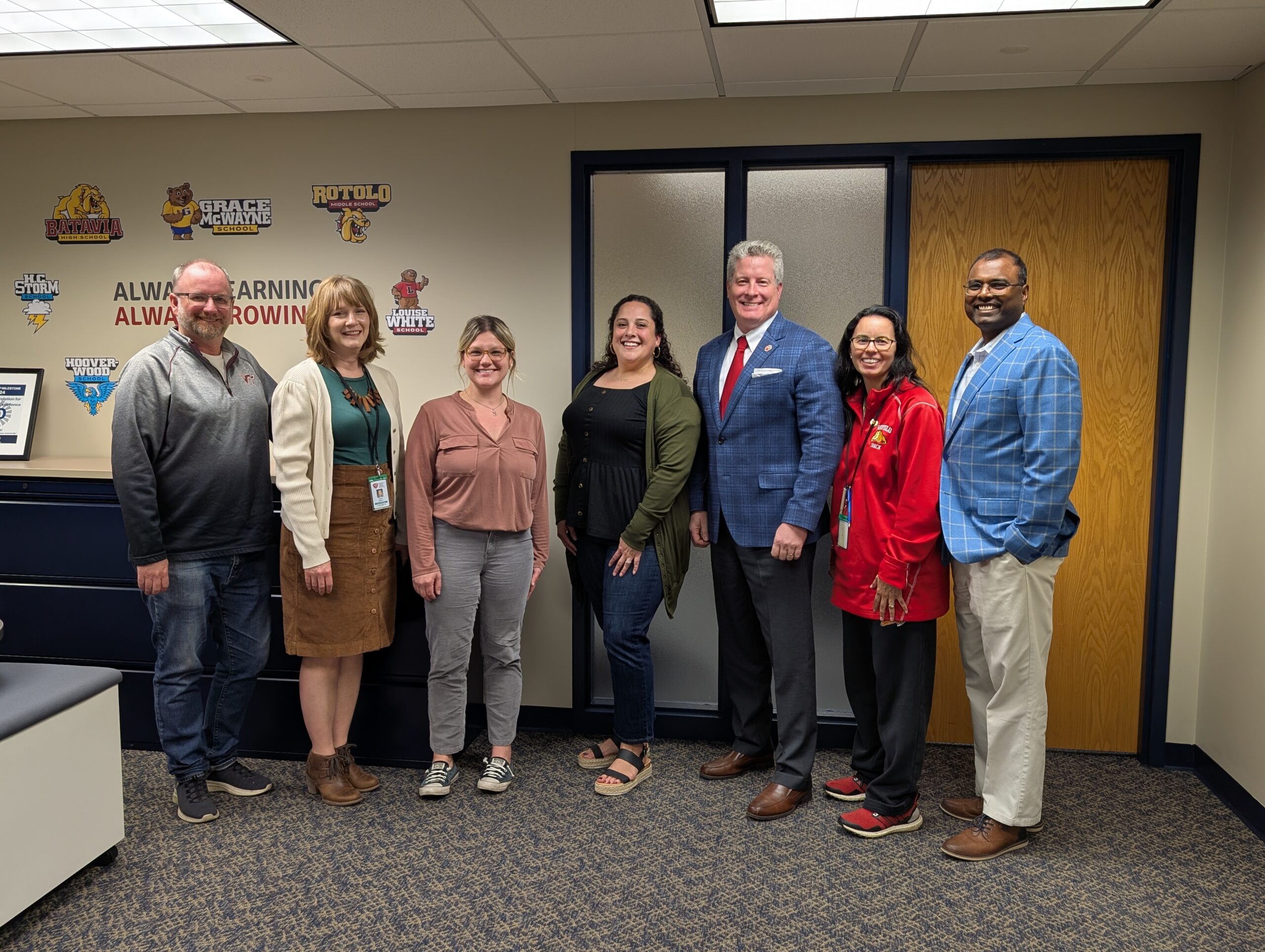 <p>The elected BPS101 Board of Education as of April 22, 2025, Craig Meadows (President), Kristin Gehrels, Katy Swiecicki (Secretary), Danielle Sligar, Aaron Kilburg (Vice President), Raquel Gonzalez-Thomas, and Rob Arulandu.</p>
