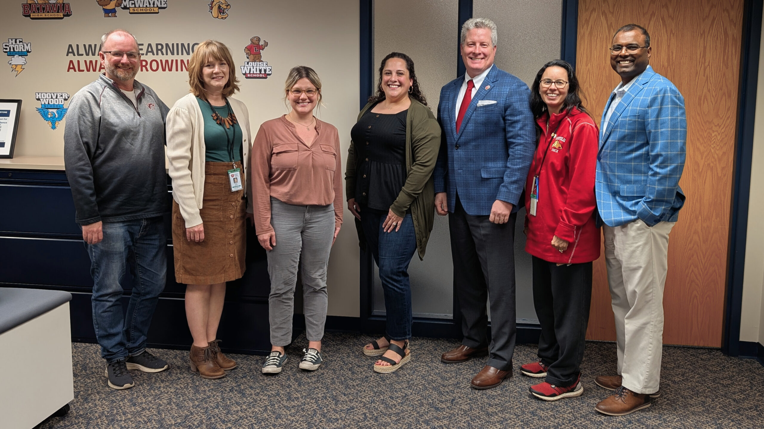 <p>BPS101 Board of Education; (LtoR) Craig Meadows, Kristin Gehrels, Katy Swiecicki, Danielle Sligar, Aaron Kilburg, Raquel Gonzalez-Thomas, and Rob Arulandu.</p>

