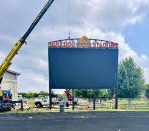 Bulldog Scoreboard Going Up