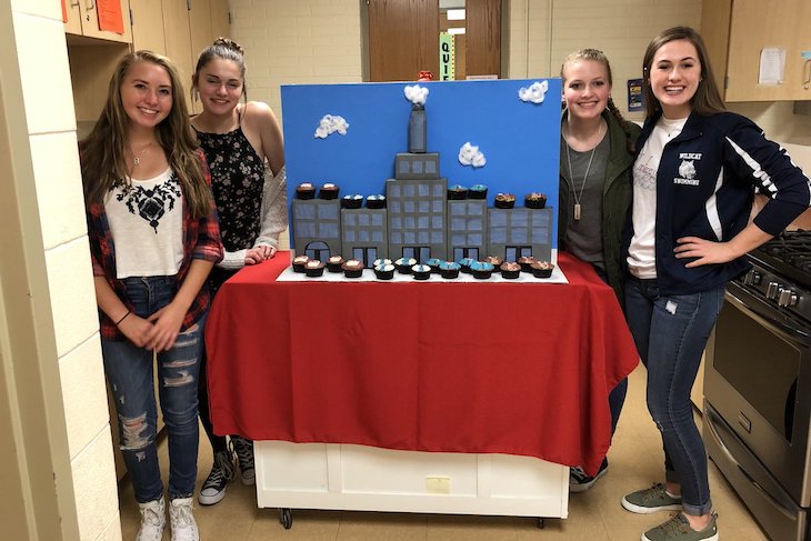 <p>Team Superhero’s two-sided display – day</p>
