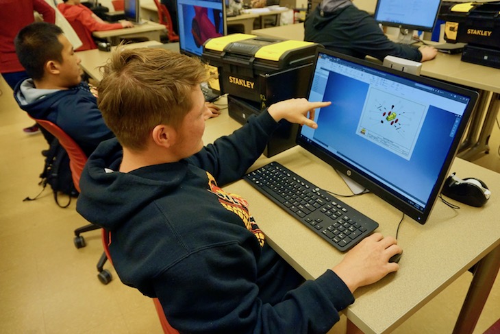 <p>On the tour, guests visited an Intro to Engineering class and found students using 3D modeling design software. </p>
