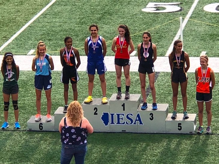 <p>Katrina Schlenker, RMS eighth-grade student, has broken three Illinois state records in the 2017-18 school year for cross country and track.</p>
